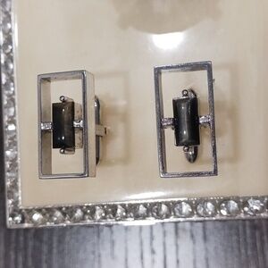 Swank Silver and Black Men's Cufflinks